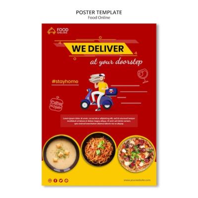 Mock-up of Food Online Concept Poster | Free Stock Photo, Download Free Stock Photo