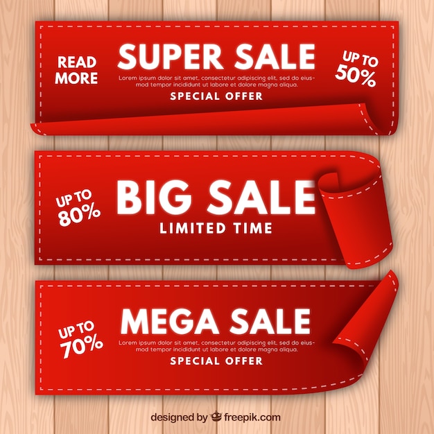 Realistic Sale Banners – Free Download