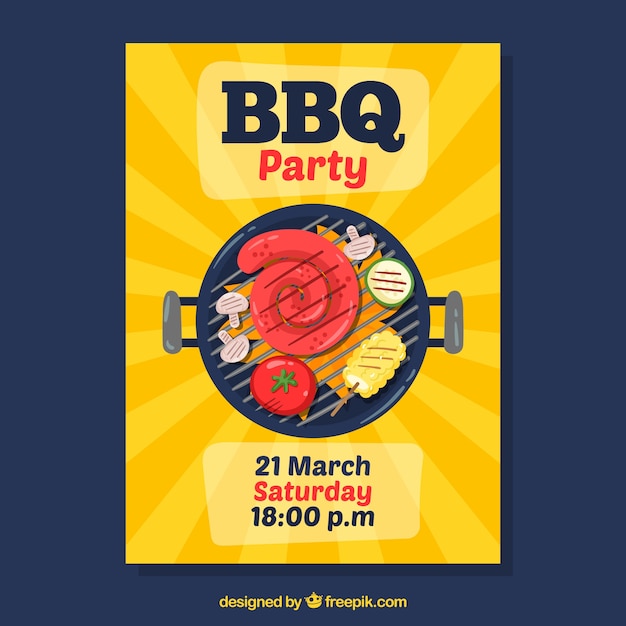 Hand Drawn BBQ Party Poster – Free Download