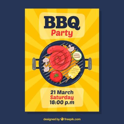 Hand Drawn BBQ Party Poster – Free Download