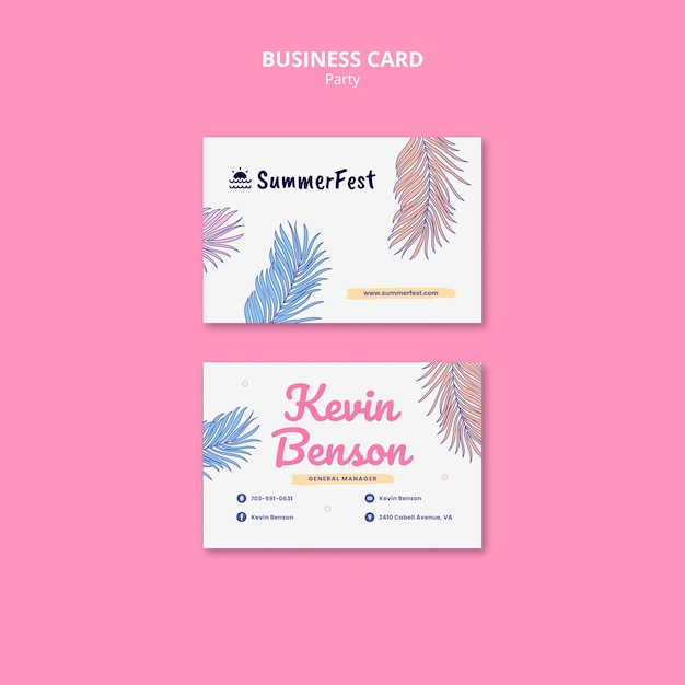 Party Celebration Business Card Template – Free Download