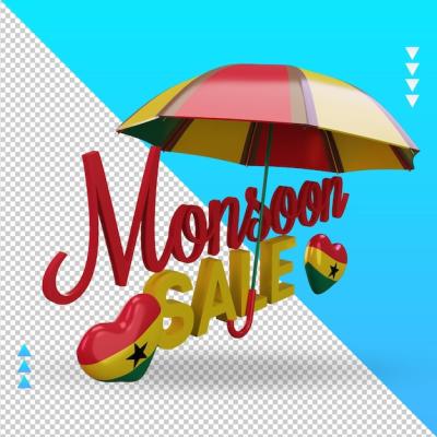 3D Monsoon Sale Ghana Flag Rendering Left View – Free Stock Photo for Download