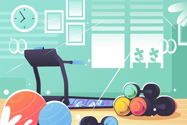 Gradient Home Gym Illustration – Free Download