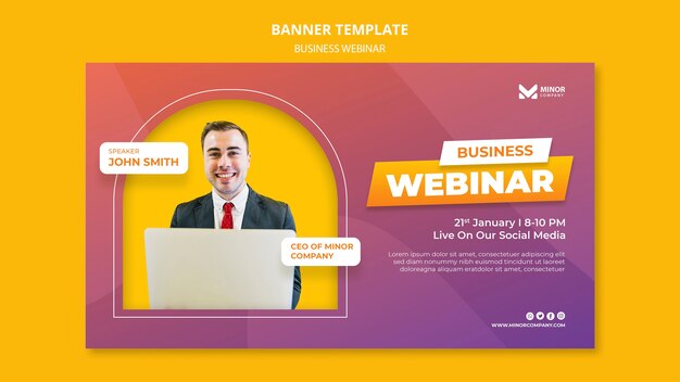 Business Webinar Banner Template – Free Download
