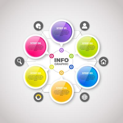 Realistic Circular Diagram Infographic – Free Download