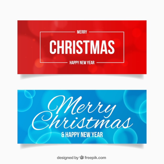 Merry Christmas Bokeh Banners – Free Download