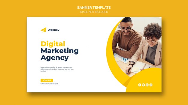 Digital Business Marketing Web Banner Template – Free Download