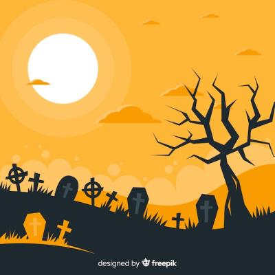 Terrific Halloween Background with Flat Design – Free Download