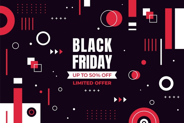 Flat Geometric Black Friday Background – Free Download