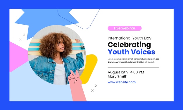 Flat Webinar Template for International Youth Day Celebration – Free Download