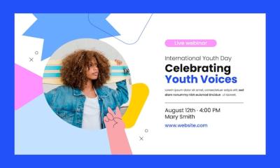 Flat Webinar Template for International Youth Day Celebration – Free Download