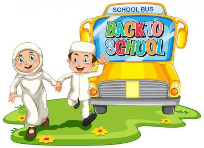 Muslim Student Character Vector for Back to School – Free Download