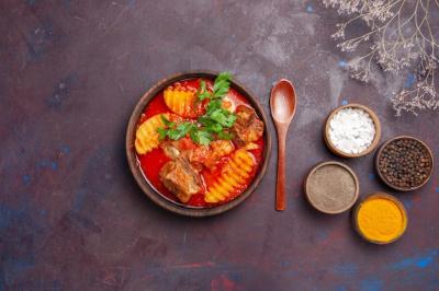 Delicious Meat Sauce Soup with Seasonings – Free Download