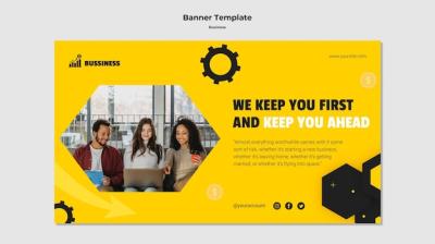 Flat Design Business Template for Banners – Free Download