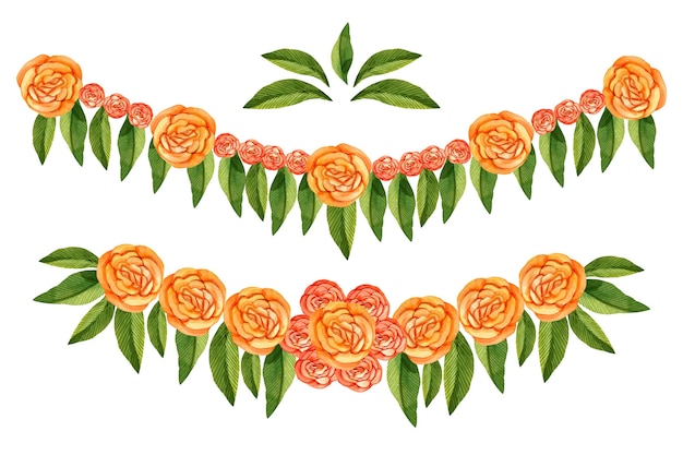 Watercolor Ugadi Garland Illustration – Free Download