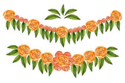 Watercolor Ugadi Garland Illustration – Free Download