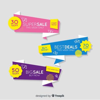 Abstract Origami Sale Banners – Free Download