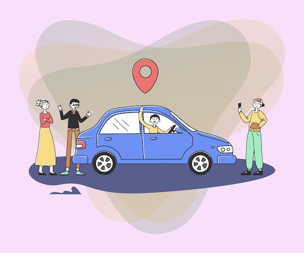 Car Sharing Service Vector Template – Free Download