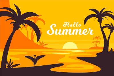 Summer Palms at Sundown Background – Free Download