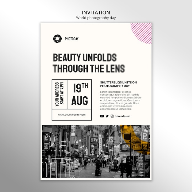 World Photography Day Invitation Template – Free Download