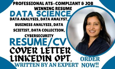 I Will Craft a Professional Resume for Data Science, Data Analyst, Business Analyst, and Cyber Security Roles