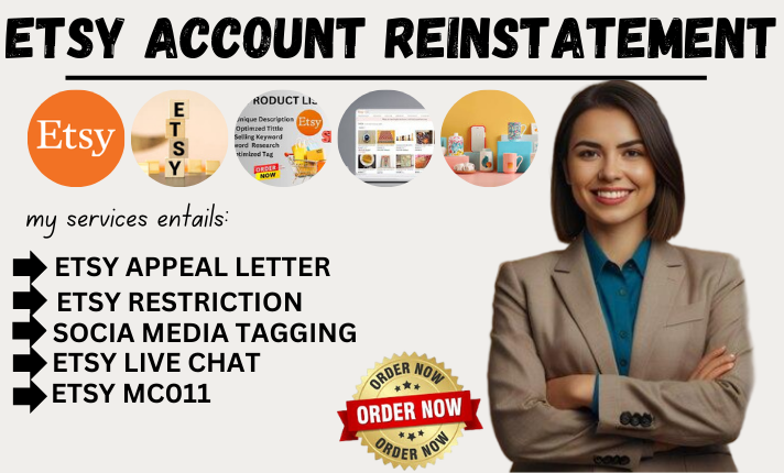 I Will Do Etsy Account Reinstatement, Etsy Restriction, and Etsy Suspension