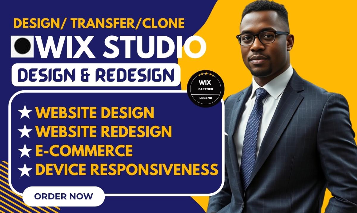 I Will Design and Transfer Your Wix Studio Website Using Wix Studio, Wix