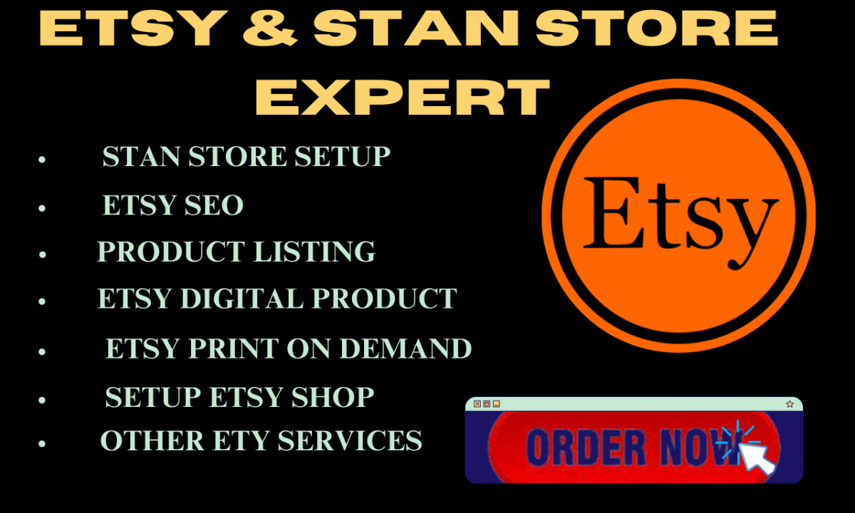 I Will Setup Your Etsy Shop and Stan Store for Digital Products and Print on Demand