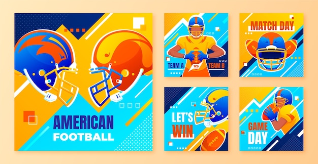 Gradient American Football Instagram Posts – Free Download