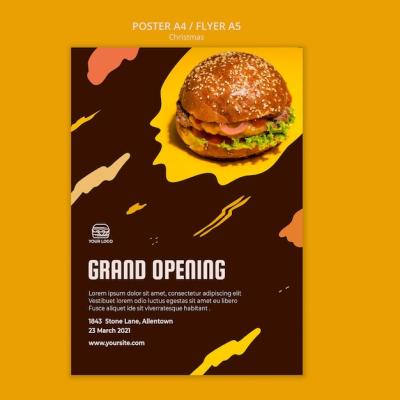 Creative Poster Template for Burger Restaurant – Free Download