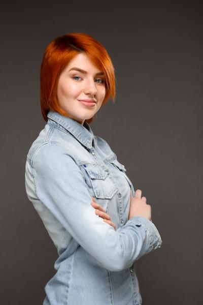 Confident Redhead Woman Smiling – Free to Download