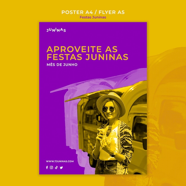 Duotone Festas Juninas Poster Template – Free Download