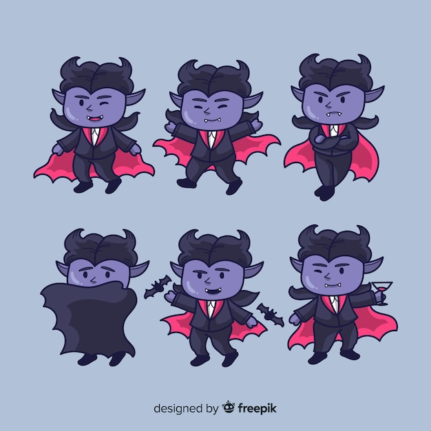 Hand Drawn Vampire Character Vector Templates – Free Download