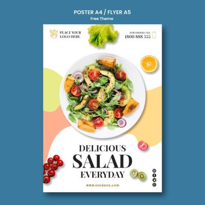 Healthy Food Poster Template Design – Free Download