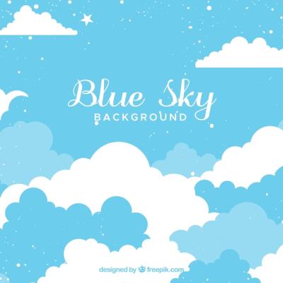 Flat Style Cloudy Sky Background – Free Stock Photo for Download