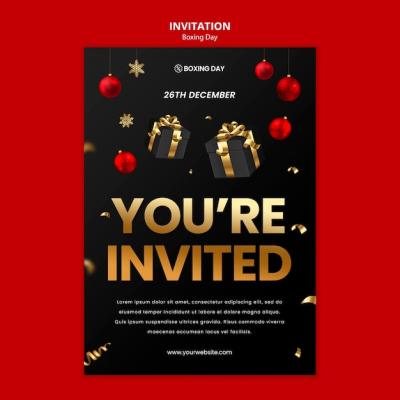 Boxing Day Celebration Invitation Template – Free Download