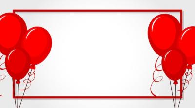 Valentine Theme with Red Balloons Frame – Free Download