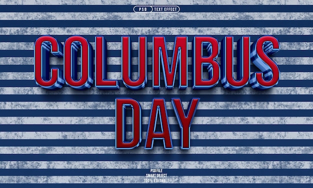 Columbus Day 3D Editable Text Effect – Free Download