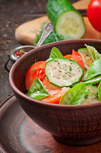 Tomato and Cucumber Salad with Black Pepper and Basil – Free to Download