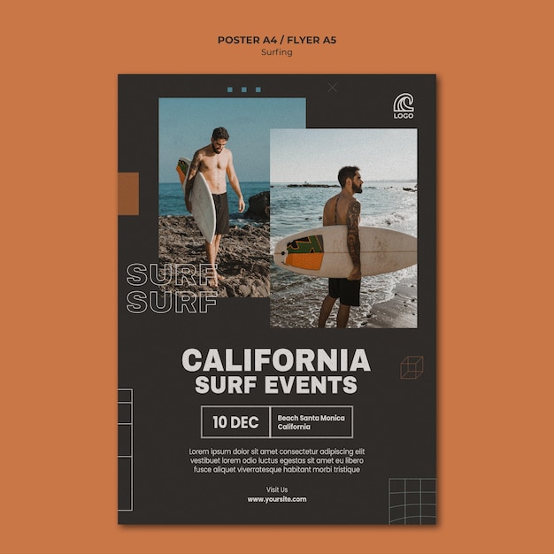 California Surf Events Poster Template – Free Download