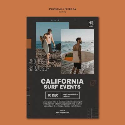 California Surf Events Poster Template – Free Download