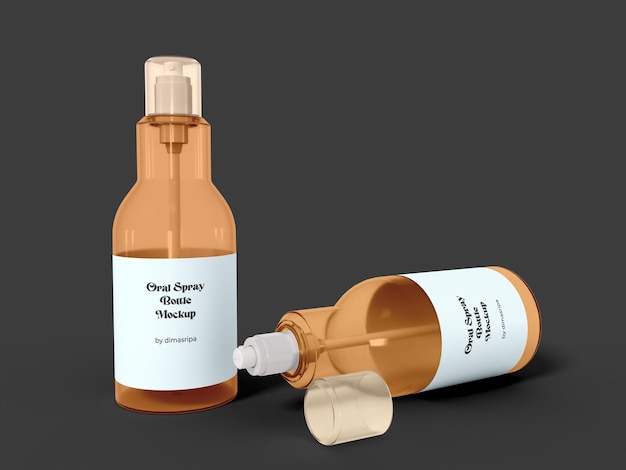 Oral Spray Bottle Packaging Mockup – Free to Download