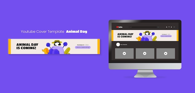 Animal Day Celebration YouTube Banner – Free Download