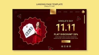 Singles Day 11.11 Sales Landing Page Template – Free Download