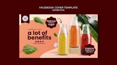 Kombucha Drink Facebook Cover Template – Free Download