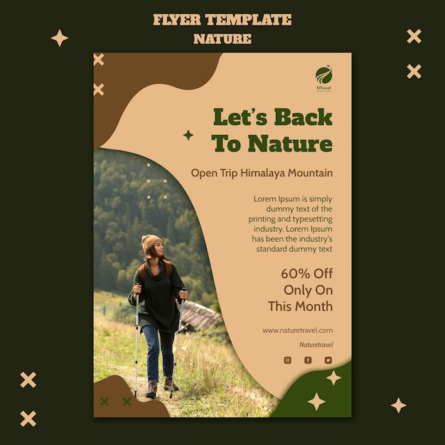 Vertical Flyer Template Featuring Nature Adventure in Camouflage Colors – Free Download