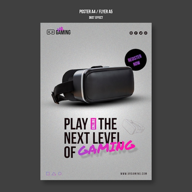 Virtual Reality Gaming Poster Template – Free Download