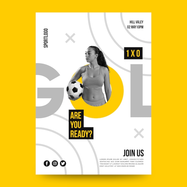 Sport Poster Design with Photo – Free Download