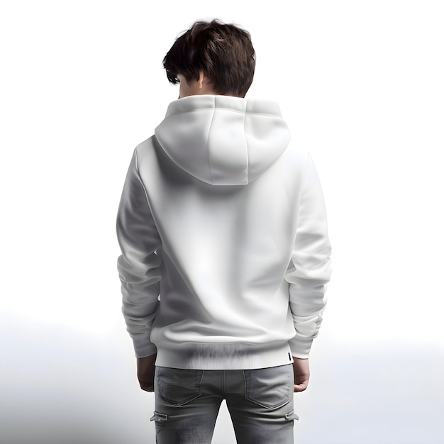 Young Man in White Hoodie on White Background – Free Stock Photo, Download for Free