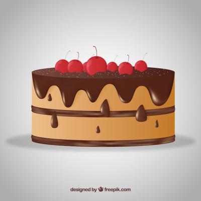 Realistic Glazed Cake Illustration – Free Download